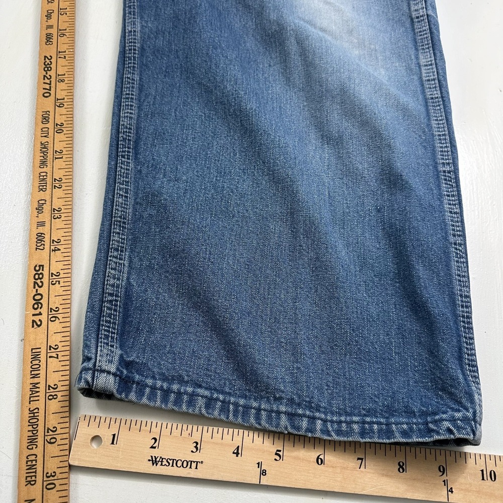 VTG OshKosh Carpenter Pants Mens Blue Jeans 46x28 Sanforized Union Made USA - Picture 5 of 13